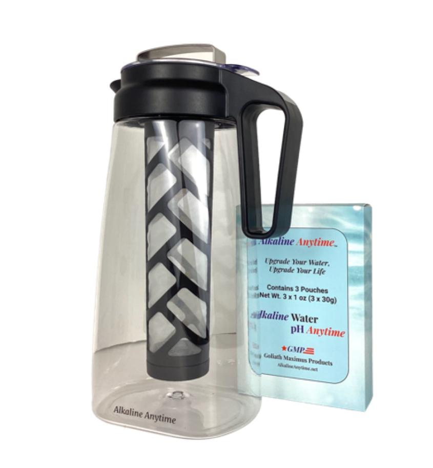 Infuseur de pichet de filtre à eau alcaline, pichet Tritan 2L | Filtres alcalins pH 9,5 | Pichet à thé | Cafetière à glace Tritan sans BPA | Infuseur Pichet