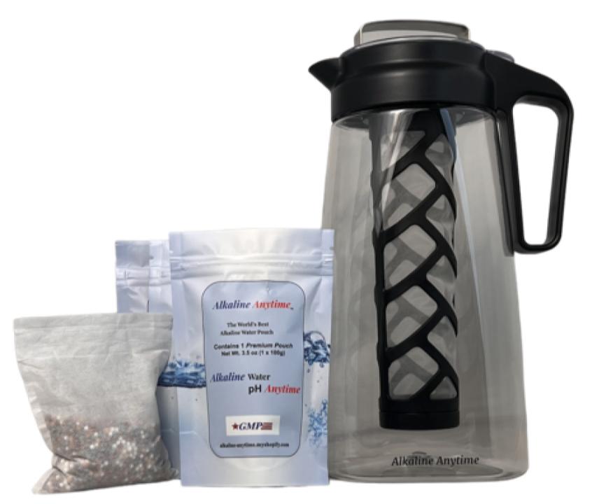 Infuseur de pichet de filtre à eau alcaline, pichet Tritan 2L | Filtres alcalins pH 9,5 | Pichet à thé | Cafetière à glace Tritan sans BPA | Infuseur Pichet