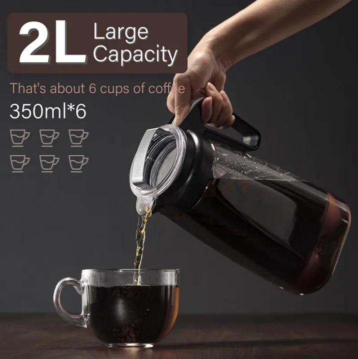 Infuseur de pichet de filtre à eau alcaline, pichet Tritan 2L | Filtres alcalins pH 9,5 | Pichet à thé | Cafetière à glace Tritan sans BPA | Infuseur Pichet