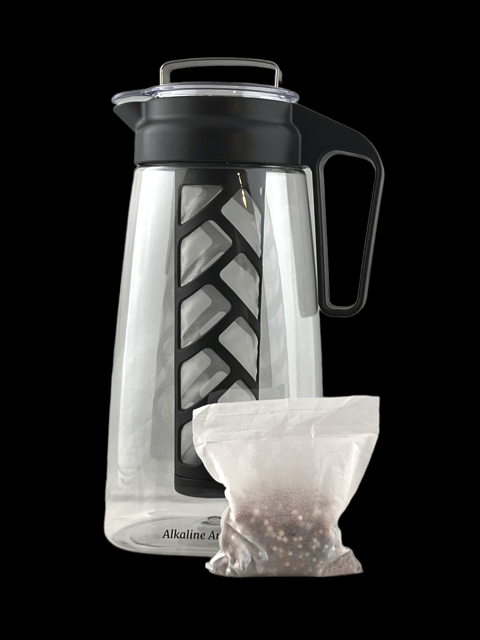 Infuseur de pichet de filtre à eau alcaline, pichet Tritan 2L | Filtres alcalins pH 9,5 | Pichet à thé | Cafetière à glace Tritan sans BPA | Infuseur Pichet