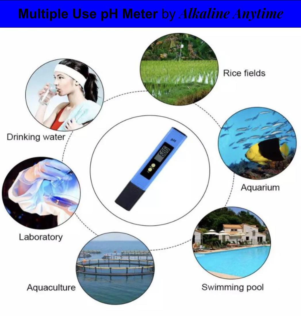 PH-mètre numérique et testeur d'eau PH, testeur de stylo pour eau ph, eau potable, bouteilles d'eau, pichets d'eau, piscines, aquariums et culture hydroponique.