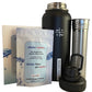 32 onces. Bouteille d'eau alcaline en acier inoxydable | Crée de l'eau pH jusqu'à 9,5+ pH | Large bouche isolée sous vide avec poignée | Pochette et infuseur Micromesh