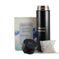 Executive Water Bottle- 2 Lids (LED Display & Steel Lid) & 3 Alkaline Water Pouches - Alkaline Anytime